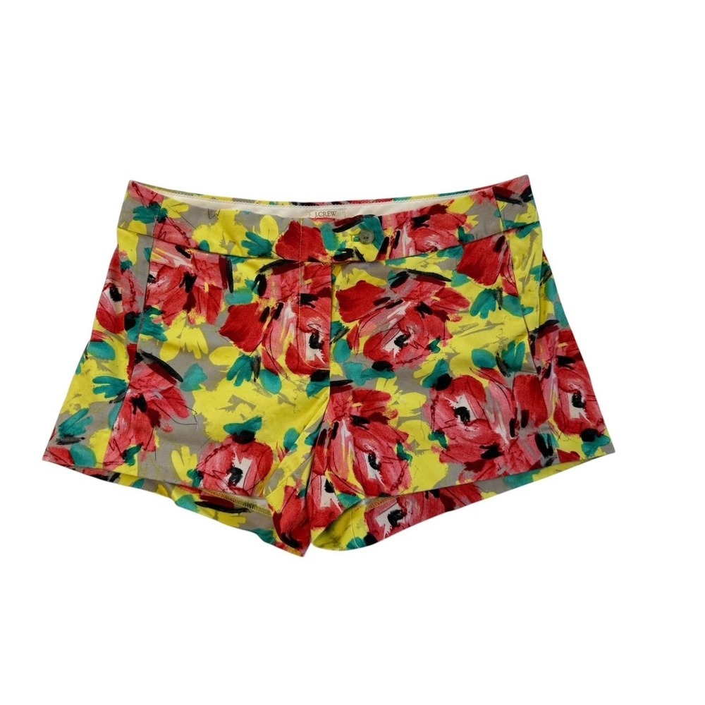 Vintage‎ J Crew Shorts Floral Watercolor Preppy Micro Bohemian Retro Size 4